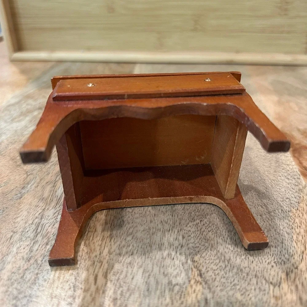 Vintage Miniature Wooden Hutch Dollhouse Furniture Cherry Finish 5.5 Inch